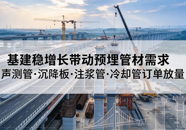 舞阳基建稳增长带动预埋监测管材需求，声测管、沉降板、注浆管订单持续放量